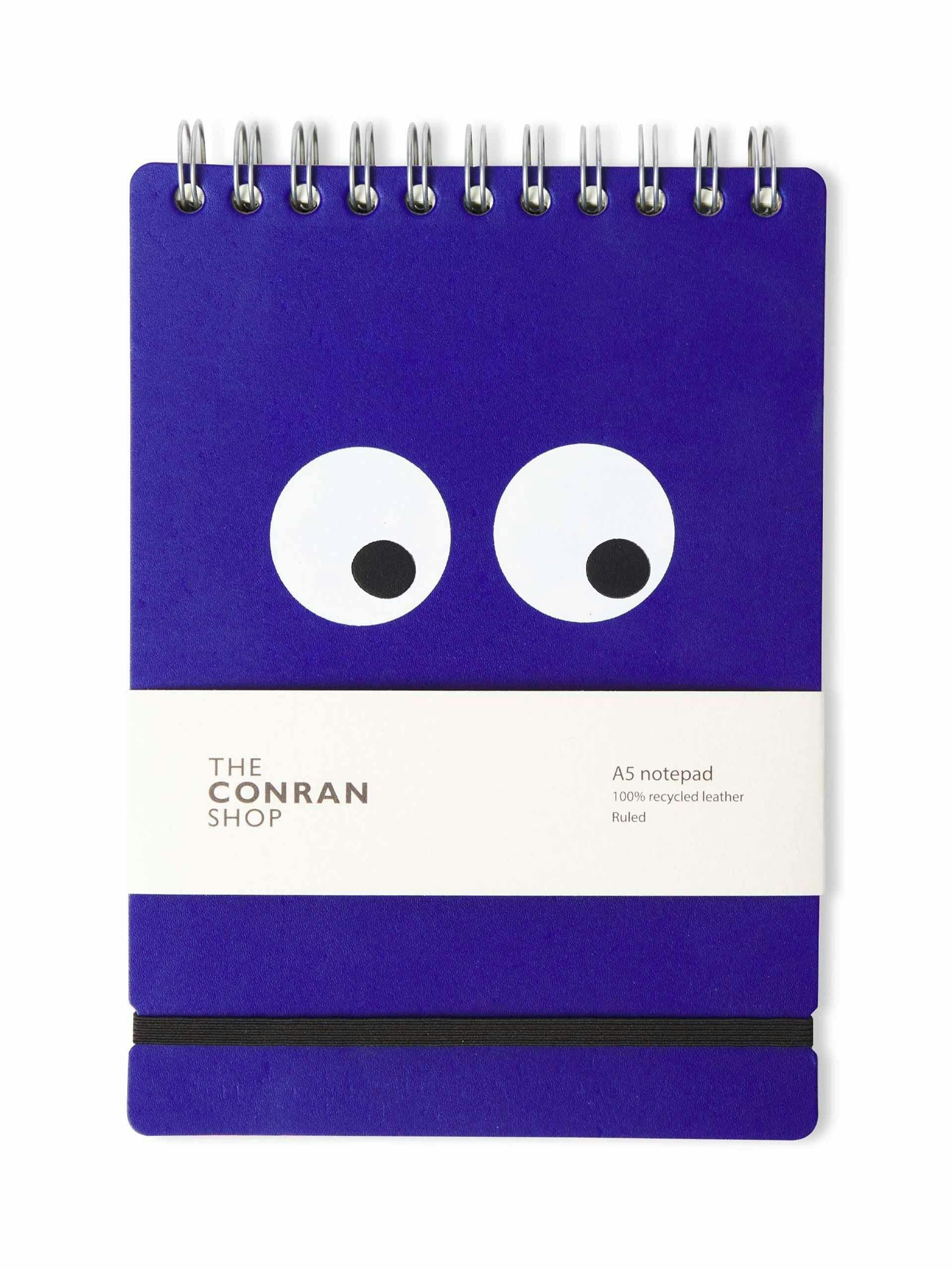 Cobalt blue eye print A5 lined notebook