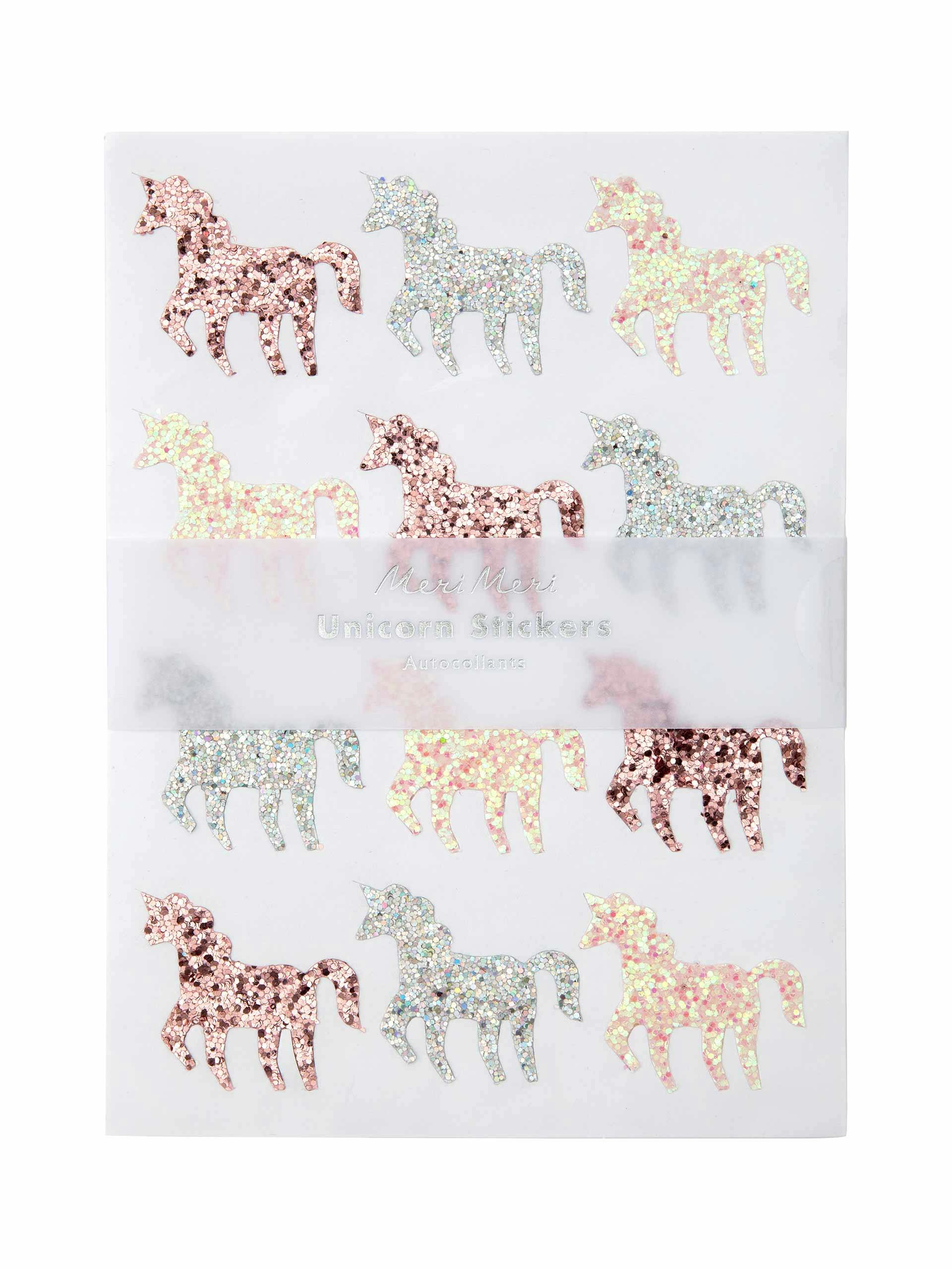 Glitter unicorn stickers